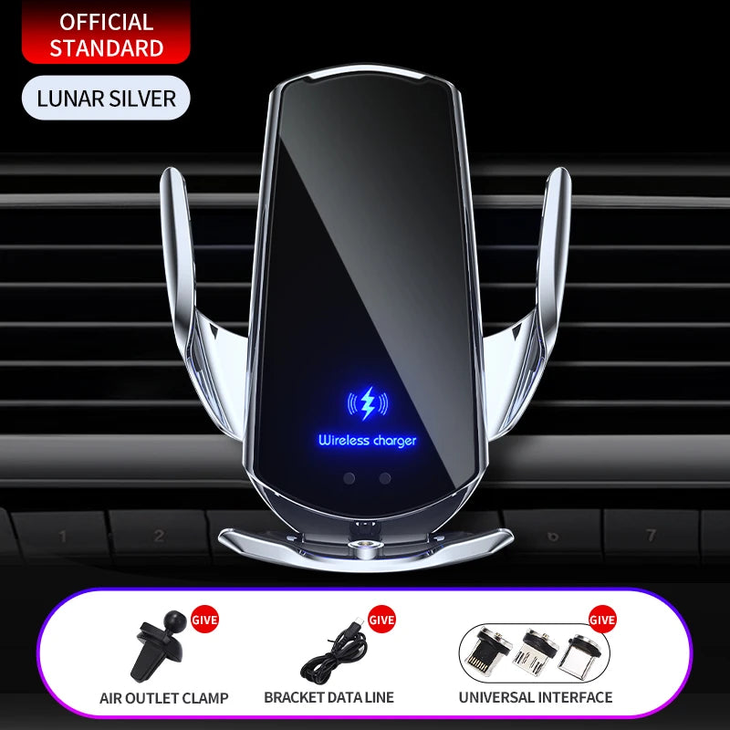 15W Car Wireless Charger Magnetic Automatic Car Mount Phone Holder