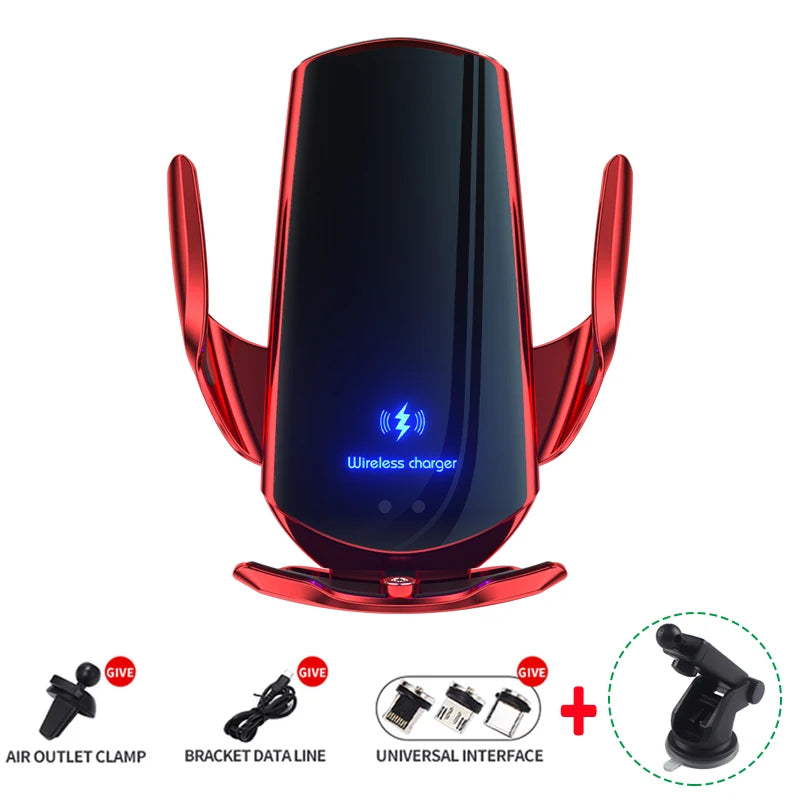 15W Car Wireless Charger Magnetic Automatic Car Mount Phone Holder