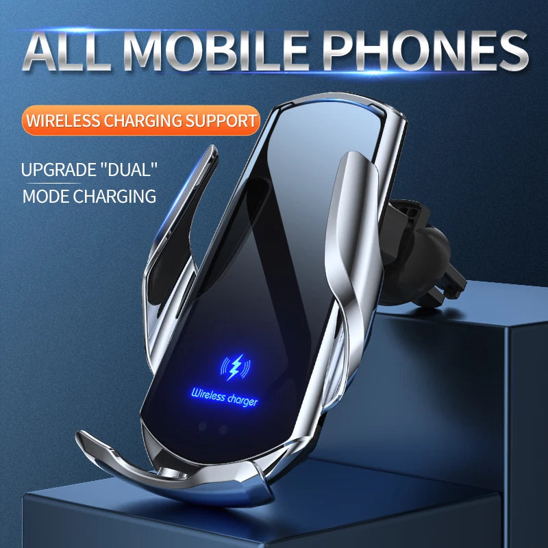 15W Car Wireless Charger Magnetic Automatic Car Mount Phone Holder